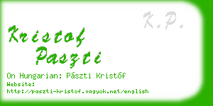 kristof paszti business card